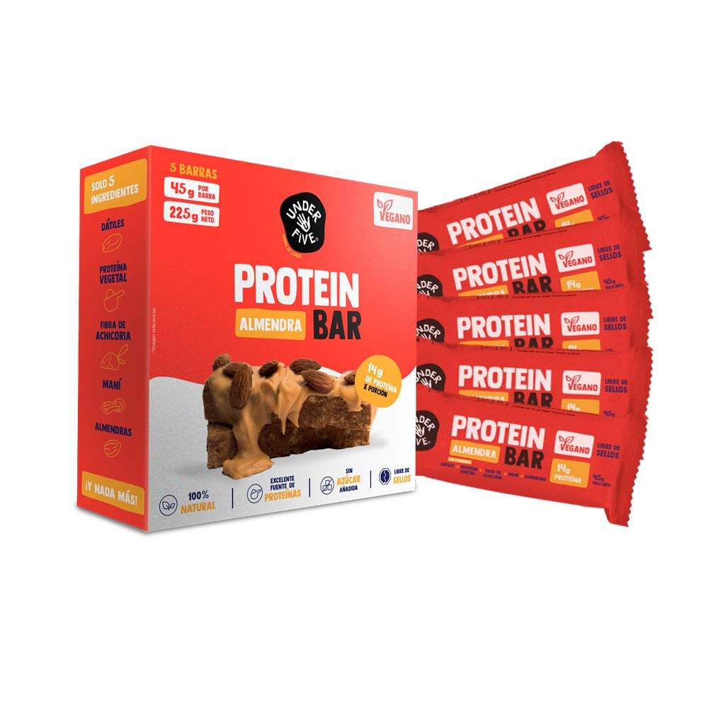 Barras Proteine Almendras 225g (5un) Under Five