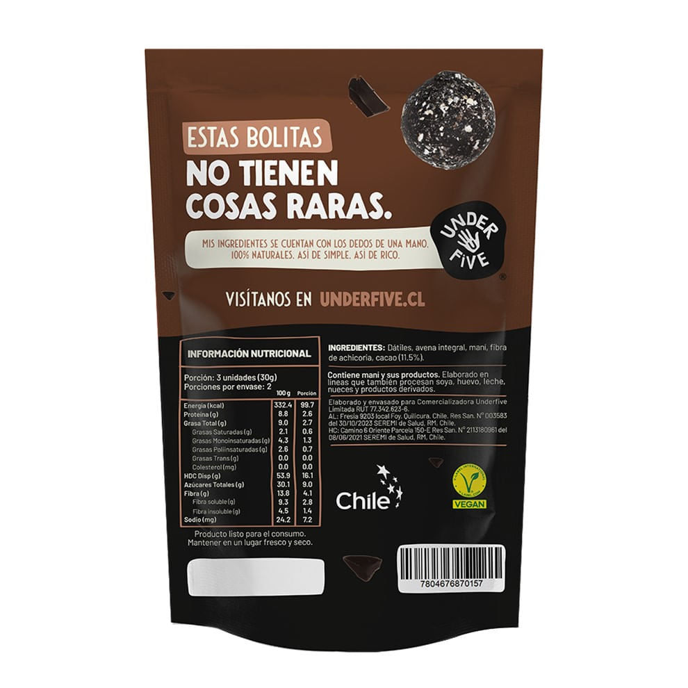 Balls Snack Cacao 60gr Under Five