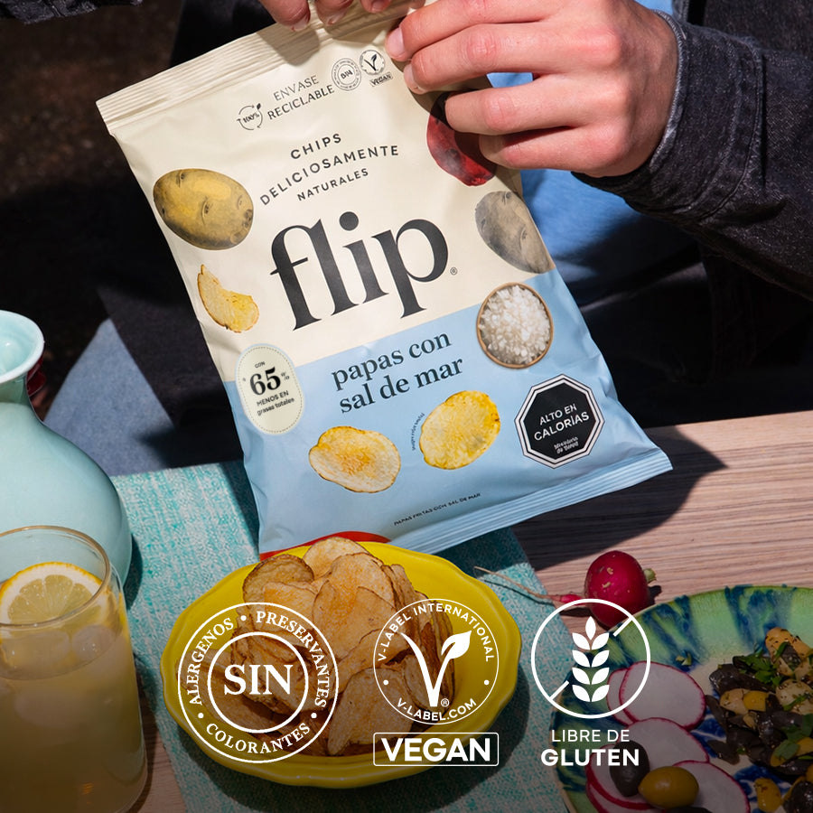 Chips de Papas con Sal de Mar 140g Flip
