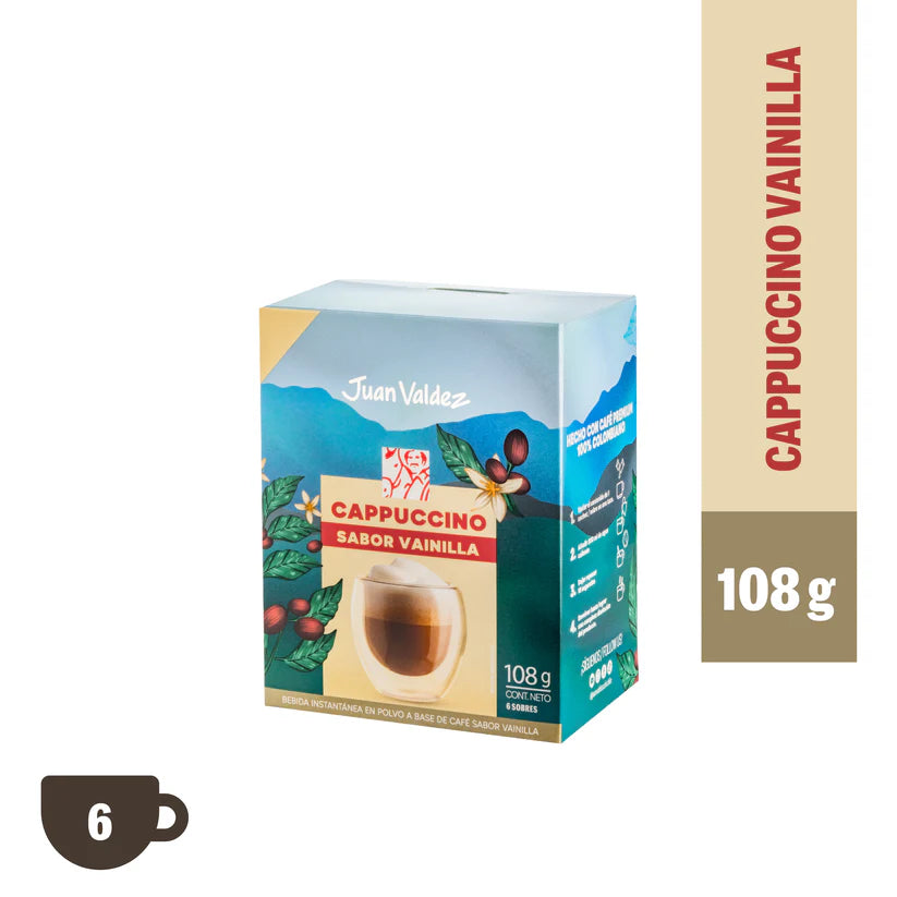 Mixes Cappuccino Vainilla 108gr Juan Valdez