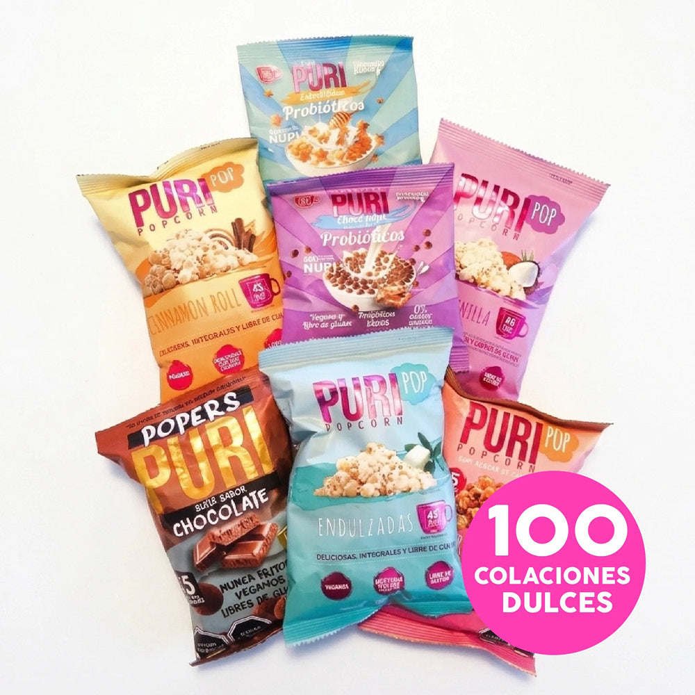 Pack Colaciones Snacks Dulce (100 un) Puri