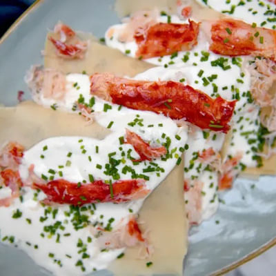 Panqueques con centolla Fisherman