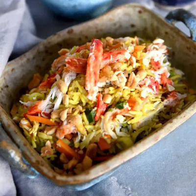 Arroz frito Thai con centolla