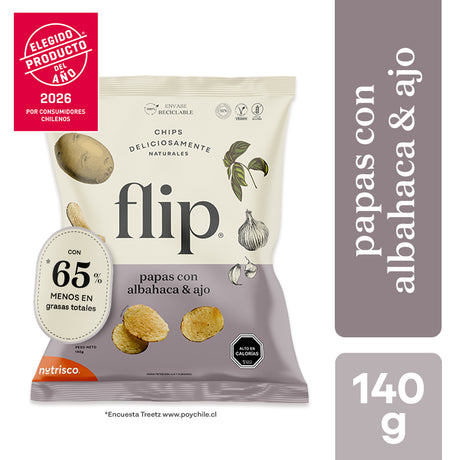 Chips de Papas con Albahaca y Ajo 140g Flip