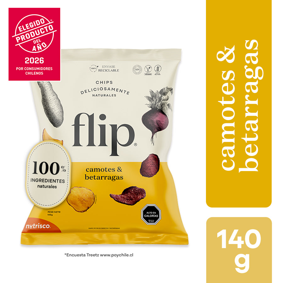 Chips de Papas, Camote y Betarraga 140g Flip