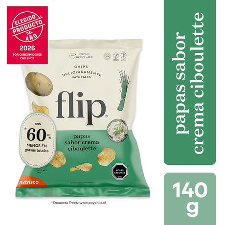 Chips de Papas Ciboulette 140g Flip