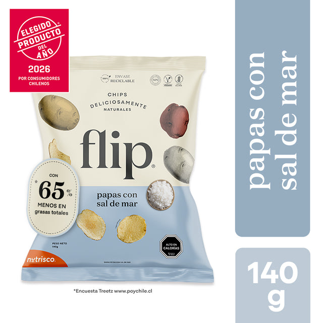 Chips de Papas con Sal de Mar 140g Flip