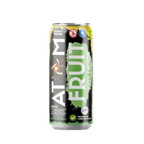 Bebida Energética Limón Menta Jengibre 250ml Atom Fruit