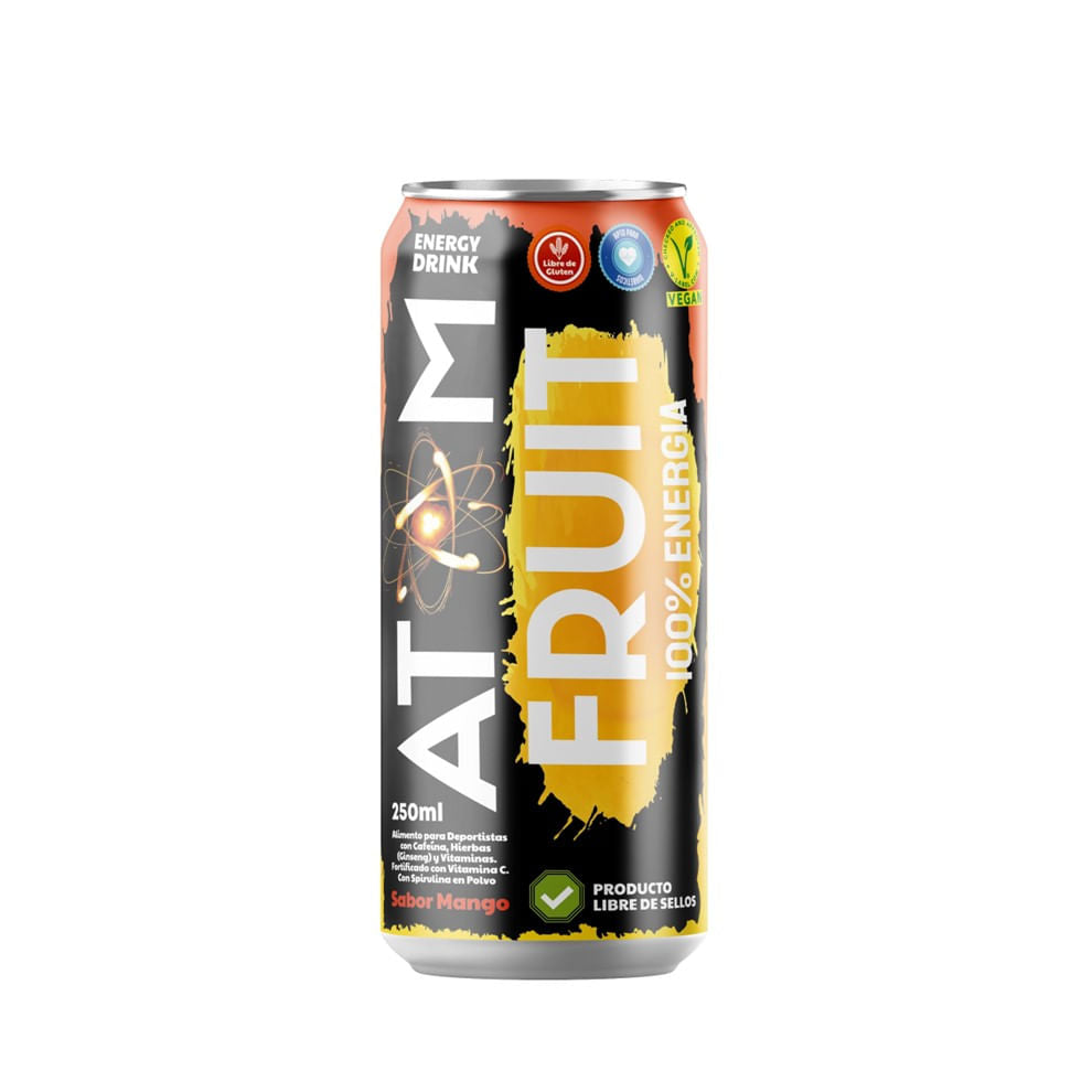 Bebida Energética Mango 250ml Atom Fruit