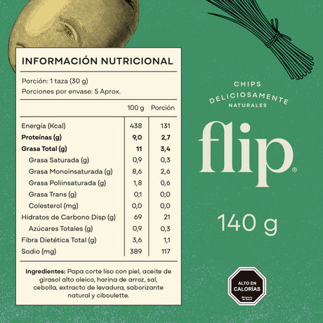 Chips de Papas Ciboulette 140g Flip