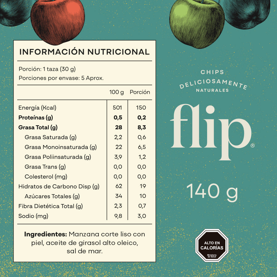 Chips Papa Mix Manzana Roja/Manzana Verde 140g Flip