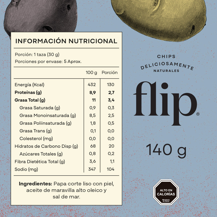 Chips de Papas con Sal de Mar 140g Flip