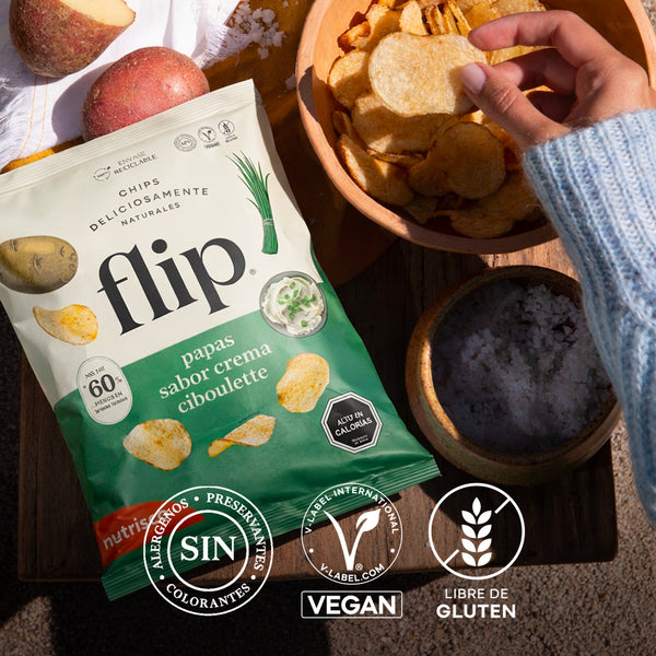 Chips de Papas Ciboulette 140g Flip