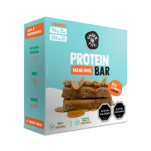 Barras Protein Maní Miel 225g (5un) Under Five