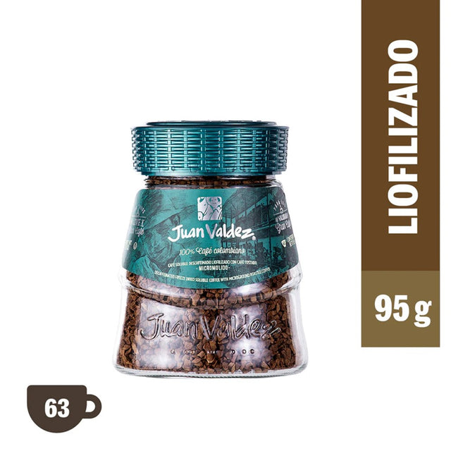 Café Liofilizado Descafeinado 95gr Juan Valdez