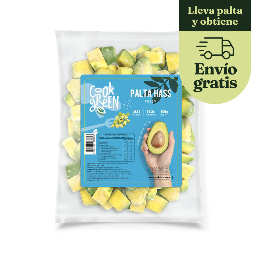 Palta Congelada Hass Natural en Cubos 500g Cook Green