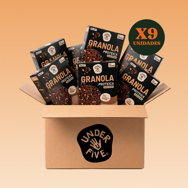 Caja Master Granola Proteica de Cacao 300g (9un) Under Five