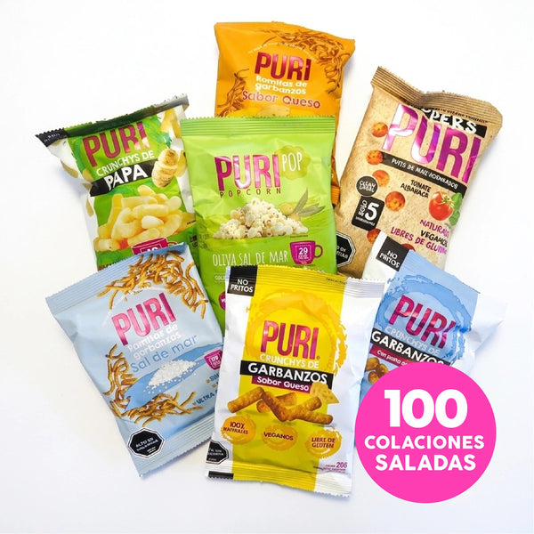 Pack Colaciones Snacks Salados (100 un) Puri